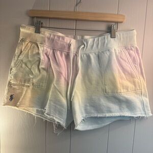 POLO RALPH LAUREN Women's Pastel Fleece Shorts Tie-Dye Size LARGE